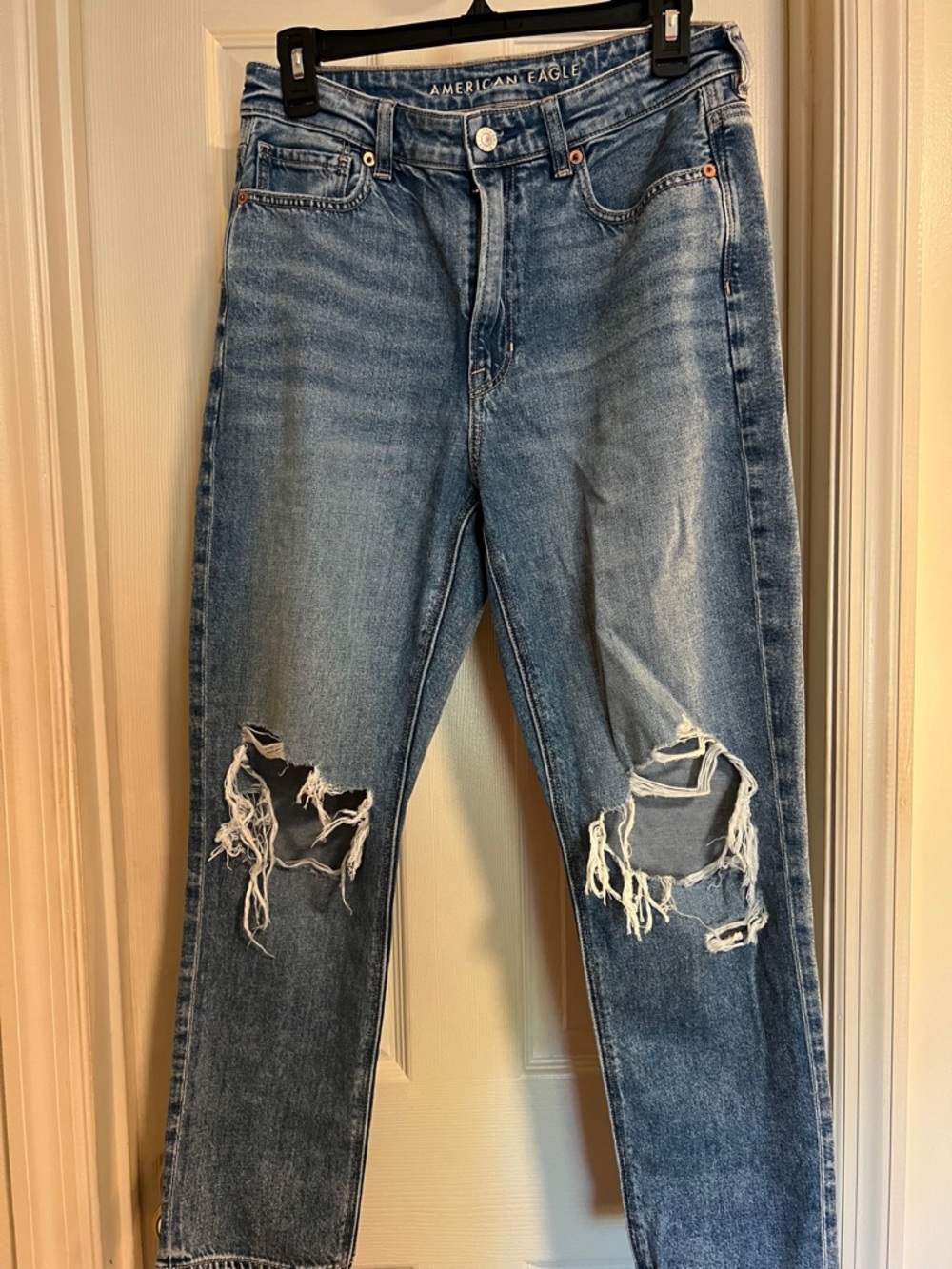 American Eagle Distressed High-Rise Mom Jeans